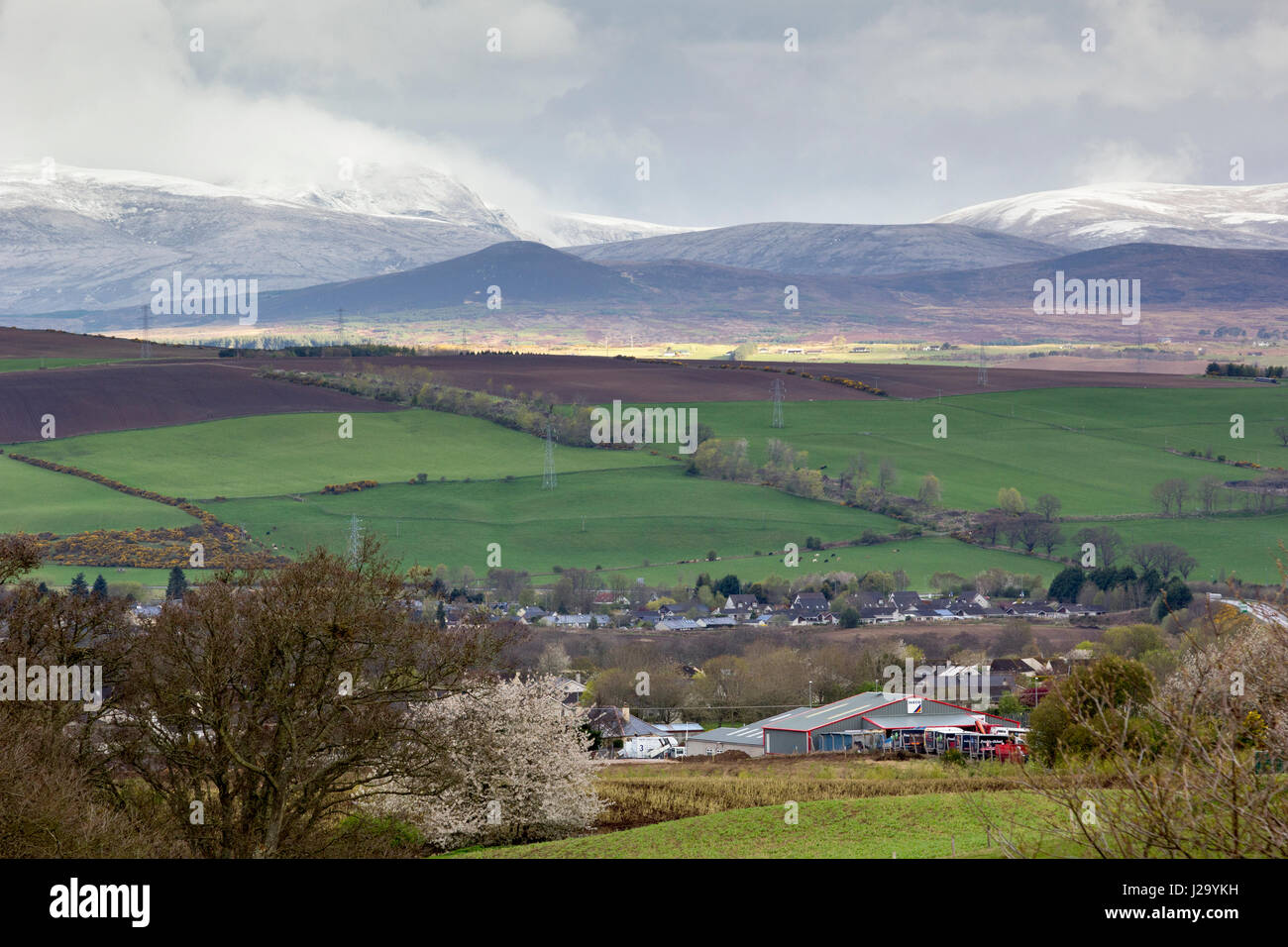 The Strathconon Hills photographed from the A9 South of the Tore Roundabout, Inverness-shire, Scottish Highlands, Scotland, United Kingdom Stock Photo