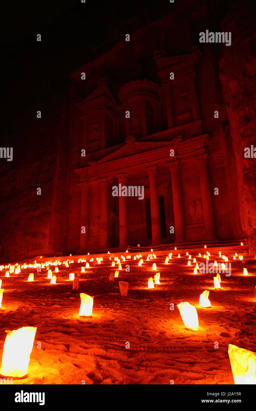 Petra by night Stock Photo