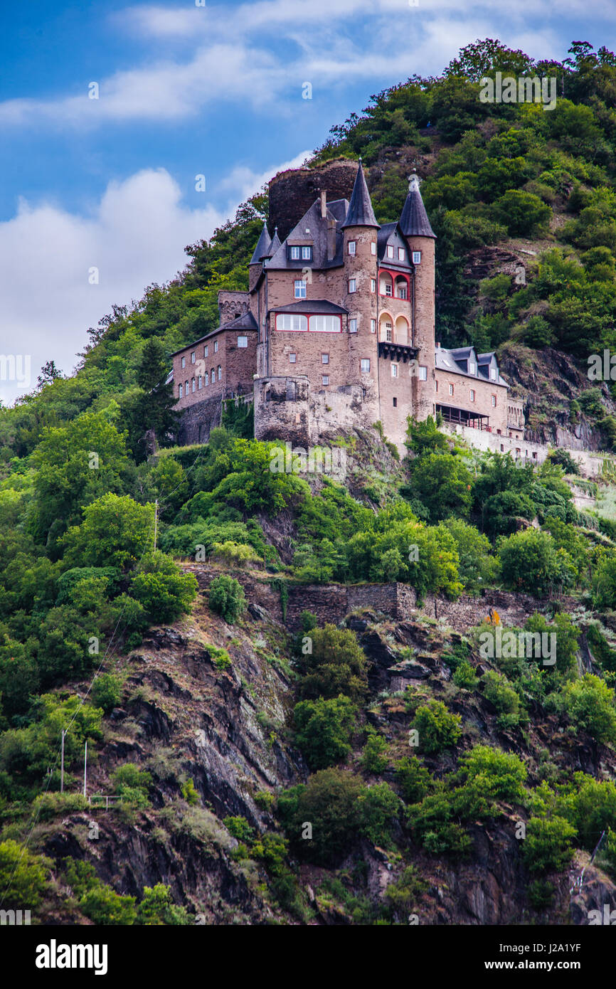 An old castle in the hillside on the Rhine Stock Photo - Alamy