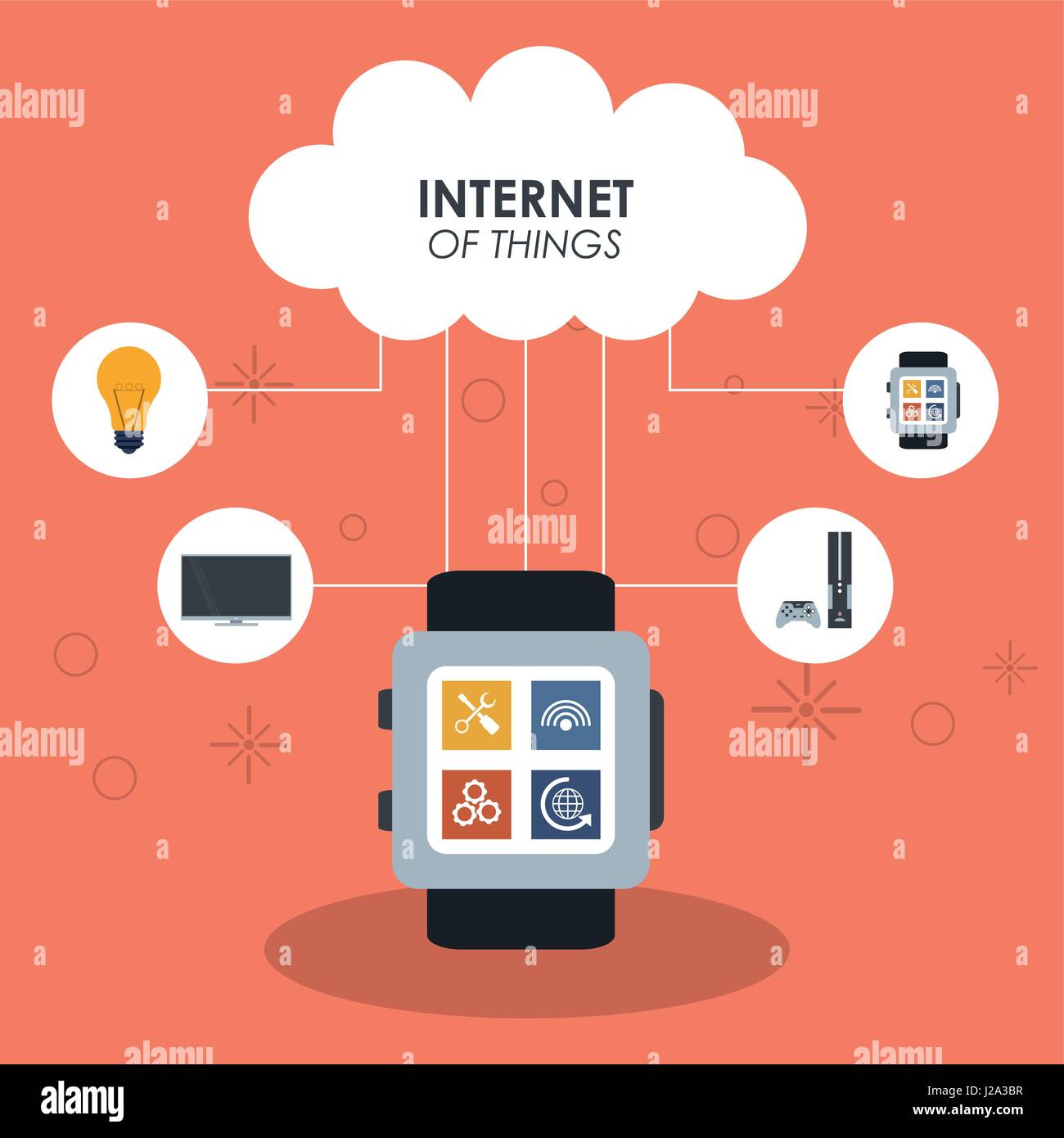 internet of things smart watch device gadget technology Stock Vector Image  & Art - Alamy