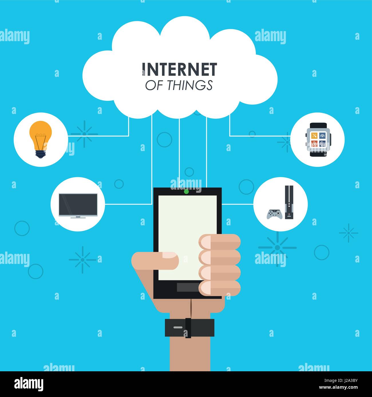 internet of things hand smartphone cloud computing device Stock Vector ...