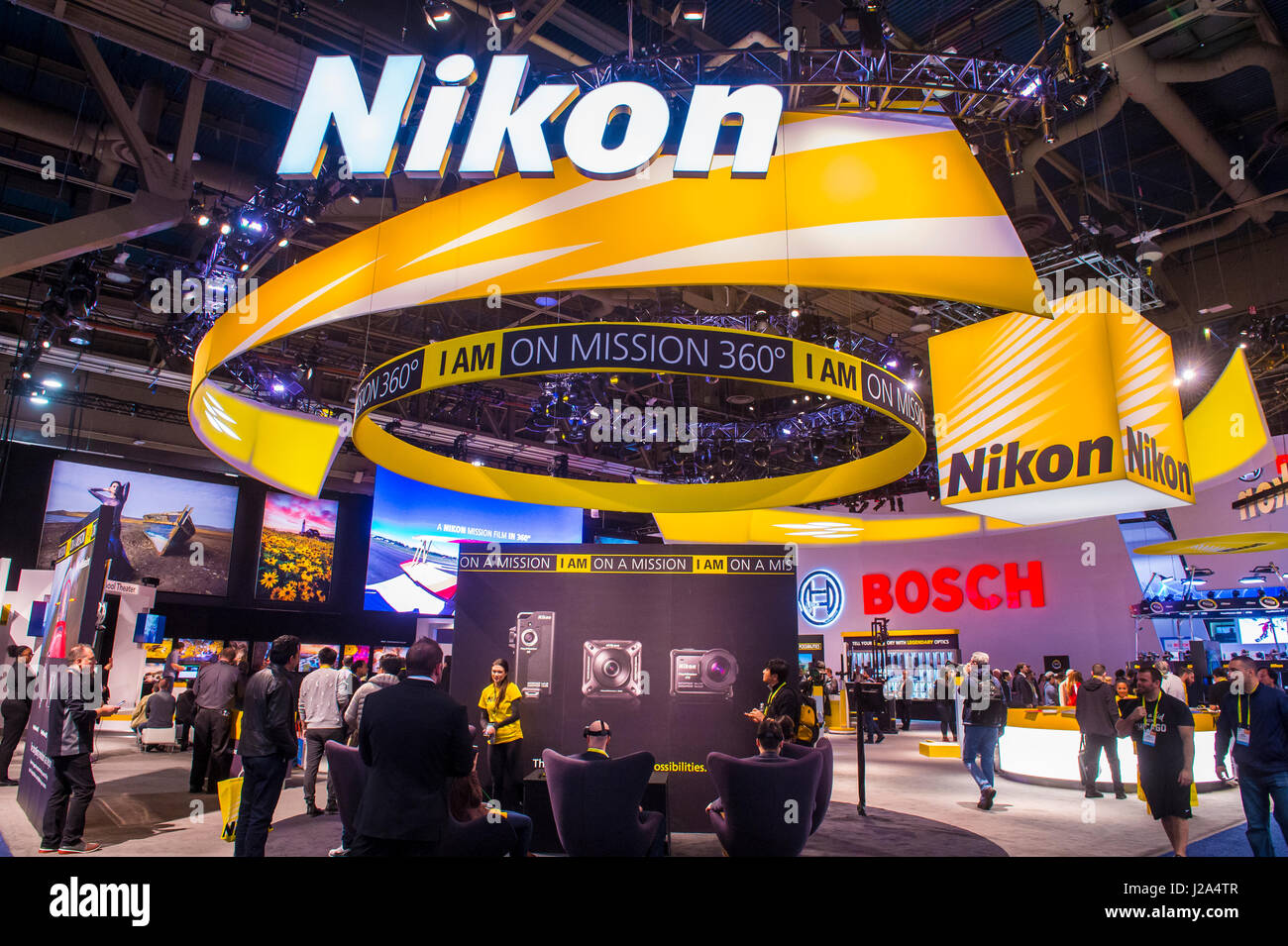 The Nikon booth at the CES show in Las Vegas Stock Photo Alamy