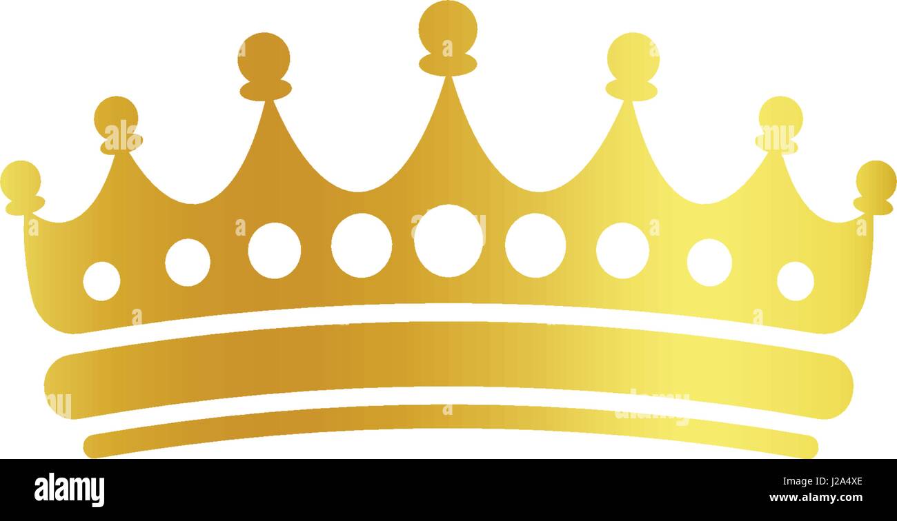 Isolated golden color crown logo on white background, luxury royal sign ...