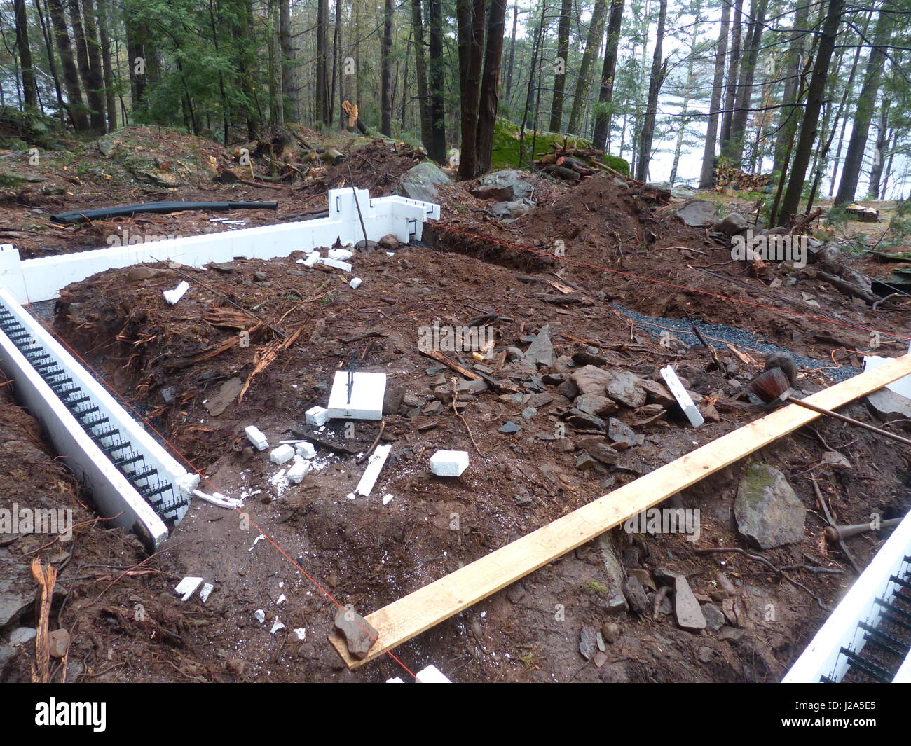 New home construction, foundation work Stock Photo - Alamy