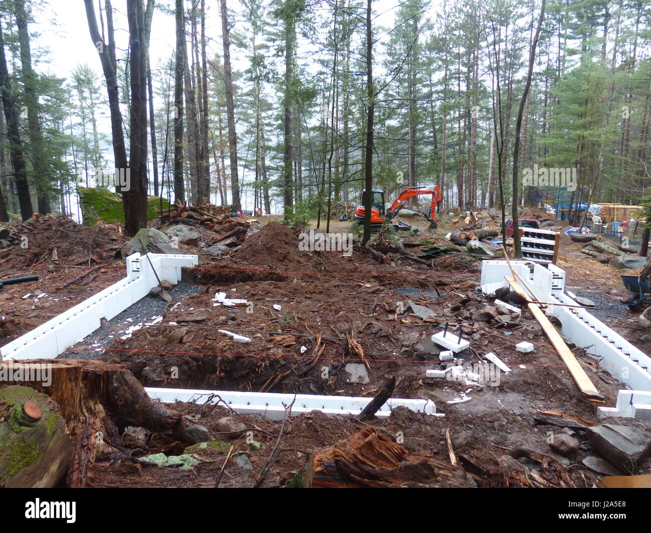 New home construction, foundation work Stock Photo - Alamy