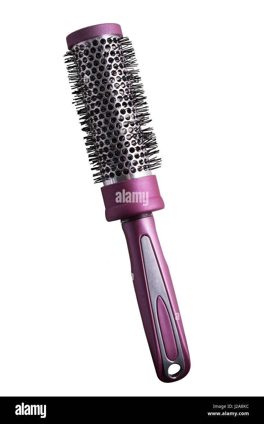 Metal hair brush isolated on white background Stock Photo Alamy