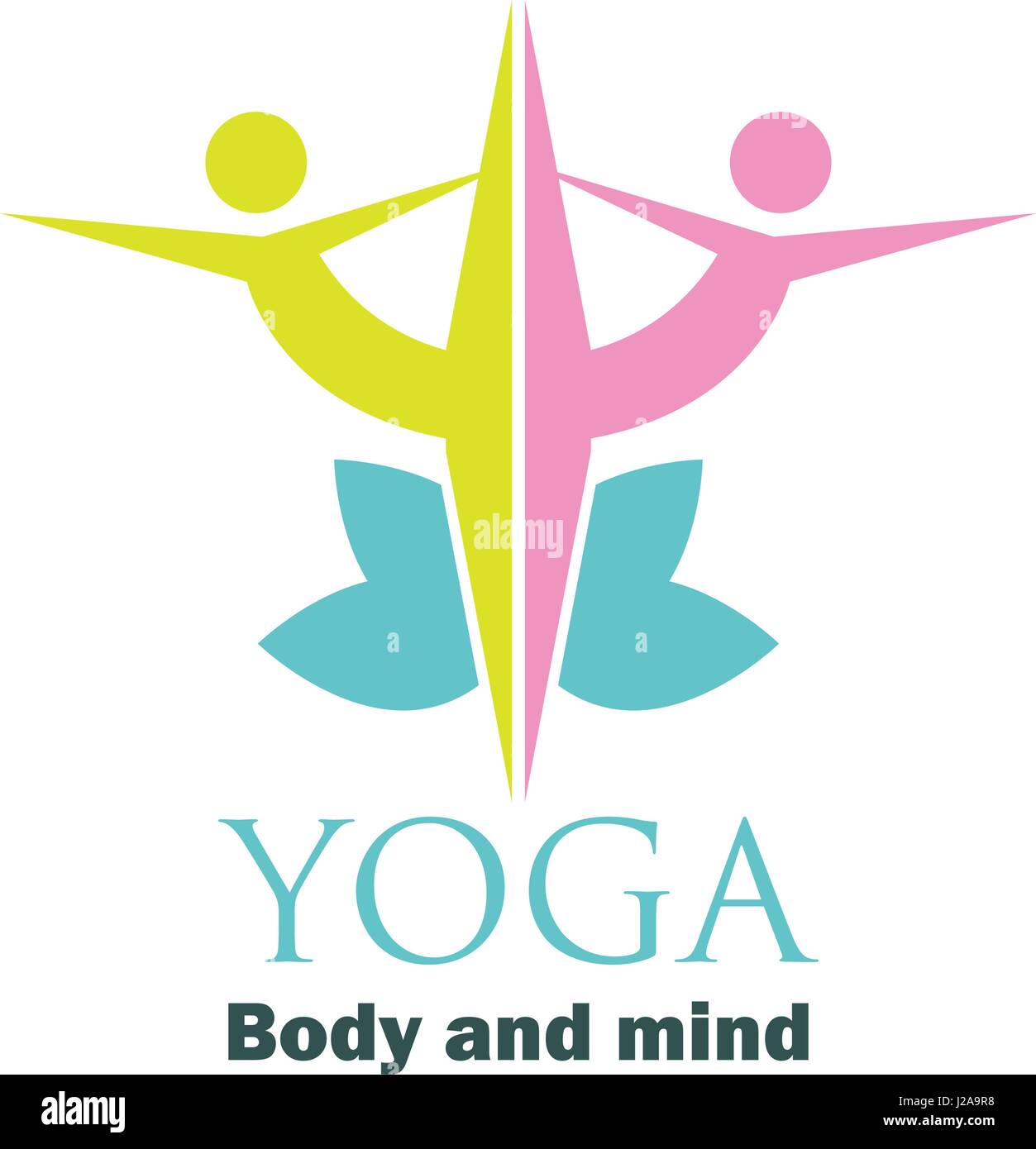 yoga body and mind meditation logo with text space for your slogan