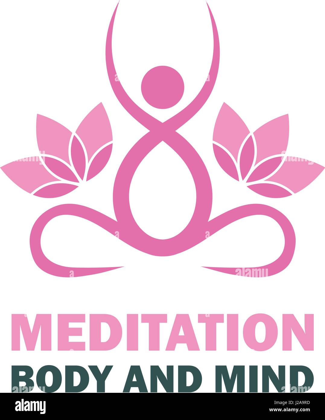 yoga body and mind meditation logo with text space for your slogan
