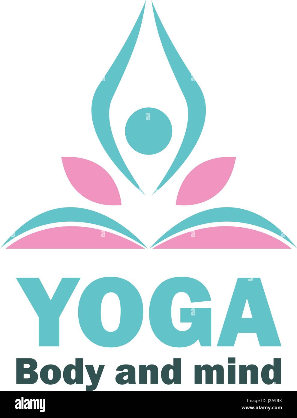 yoga body and mind meditation logo with text space for your slogan ...