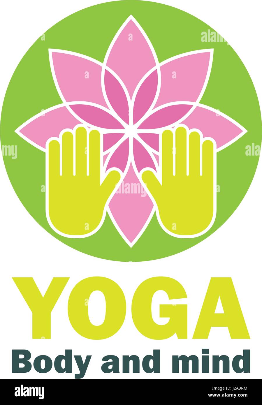 yoga body and mind meditation logo with text space for your slogan