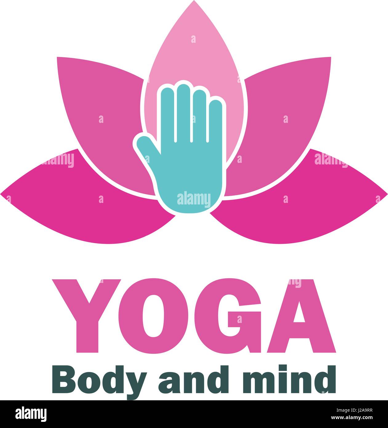 yoga body and mind meditation logo with text space for your slogan