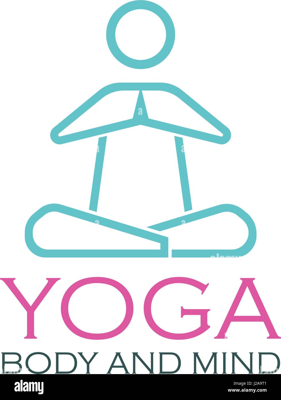 yoga body and mind meditation logo with text space for your slogan