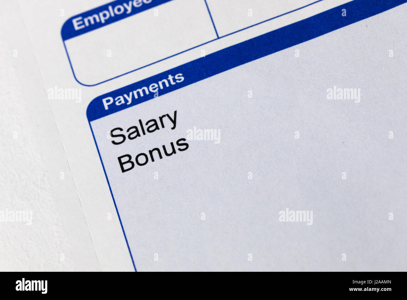 Payslip salary bonus close up image Stock Photo Alamy