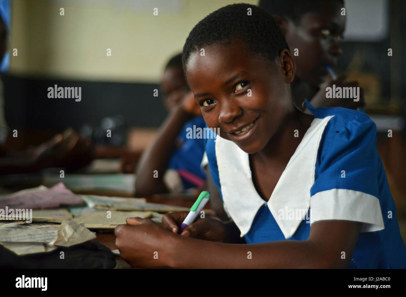 Malawi, Lilongwe, Chambwe Primary School, Pupils in classroom learning