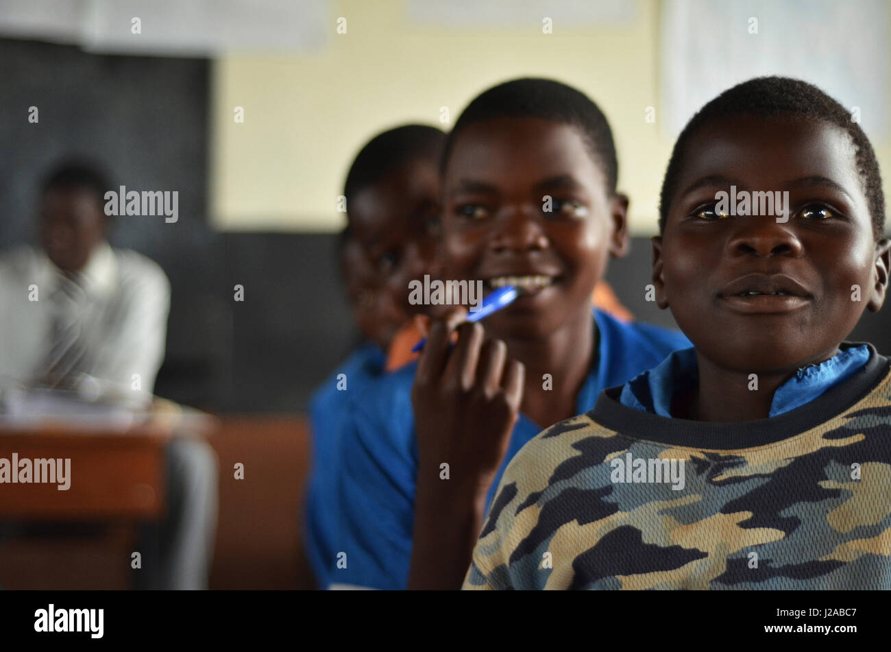 Malawi, Lilongwe, Chambwe Primary School, Pupils in classroom learning