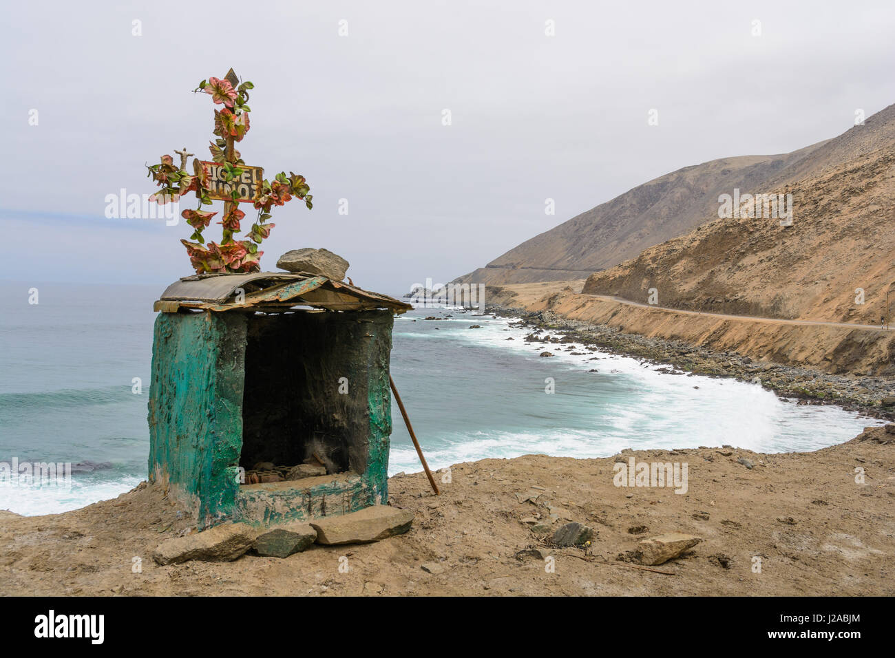 Peru, Arequipa, La Punta, In Peru, the legendary Panamericana road runs along the Pacific for long stretches Stock Photo