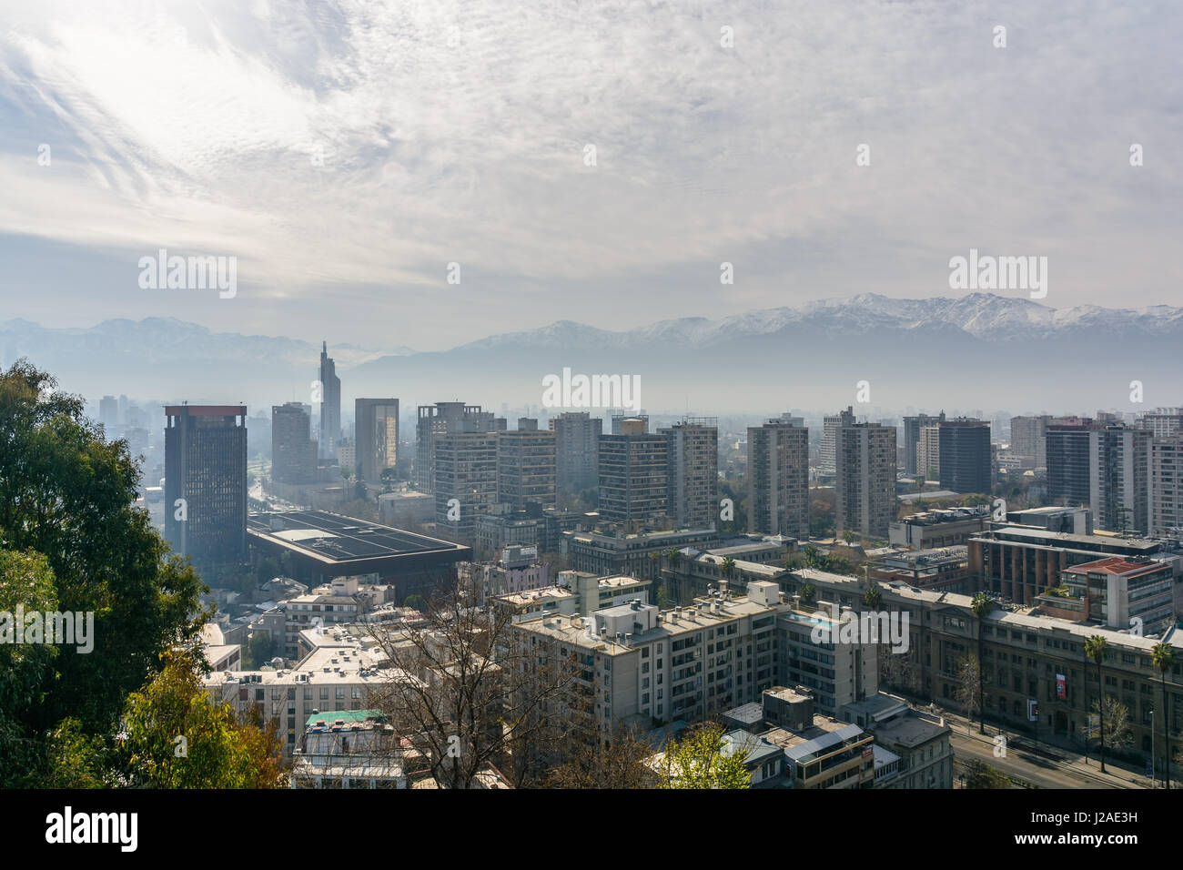 Chile, Región Metropolitana, Santiago, Chile, view from Cerro Santa Lucia to the city Stock Photo
