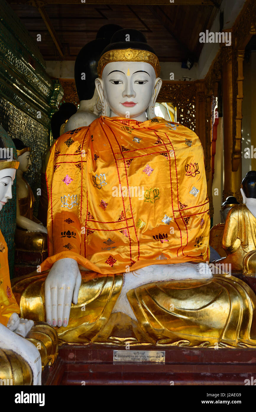 Myanmar (Burma), Yangon Region, Yangon, Shwedagon Pagoda Stock Photo