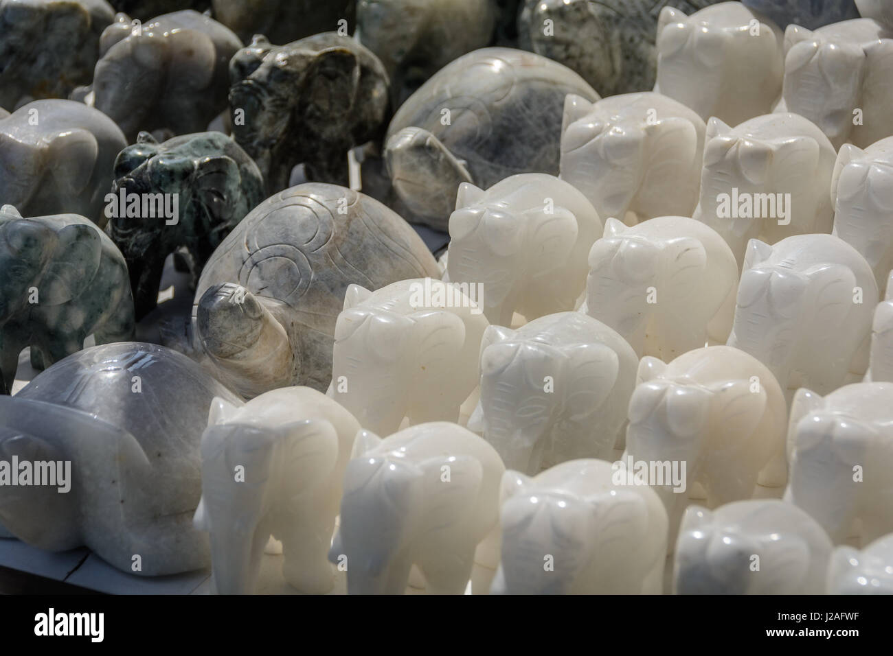 Myanmar (Burma), Mandalay region, Mandalay, Kyauk sit tan - road of the stonemasons Stock Photo