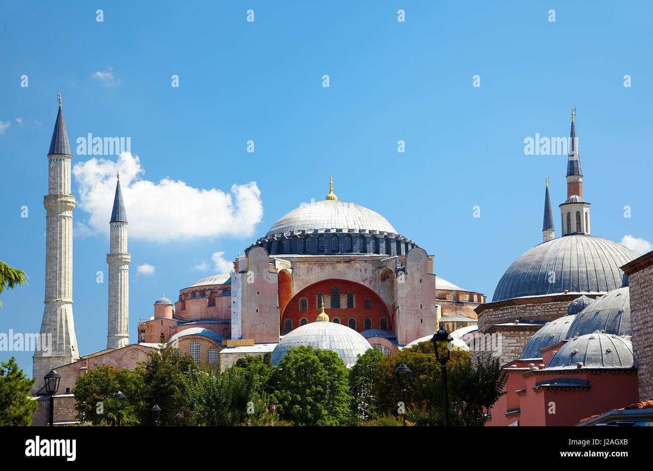 The view of Hagia Sophia from Sultan Ahmet Park, Istanbul, Turkey Stock ...