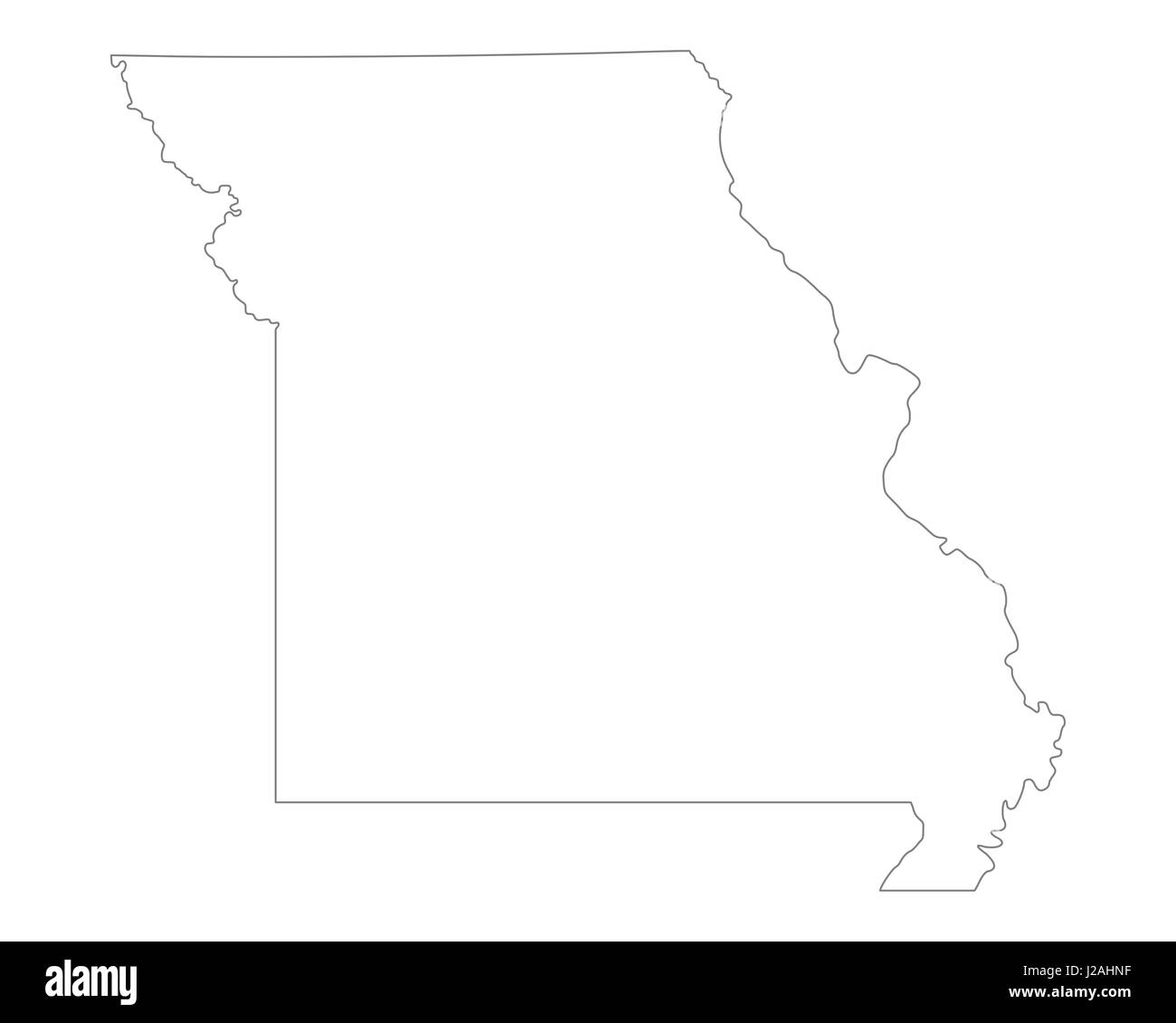 Map of Missouri Stock Photo - Alamy