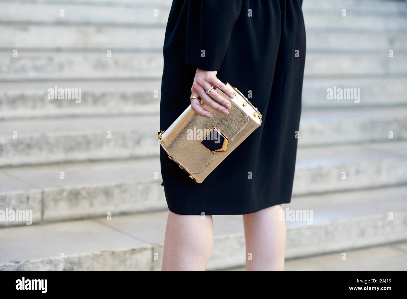 slim fit dress slacks Mini Tear Drop Clutch Bag in Metallic Gold main image 0
