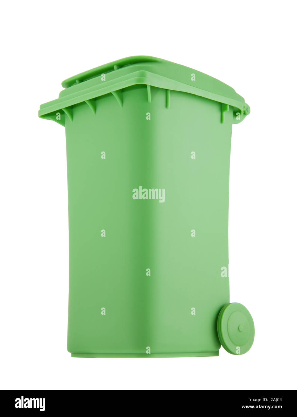 Green recycle bin isolated on white background with clipping path Stock Photo