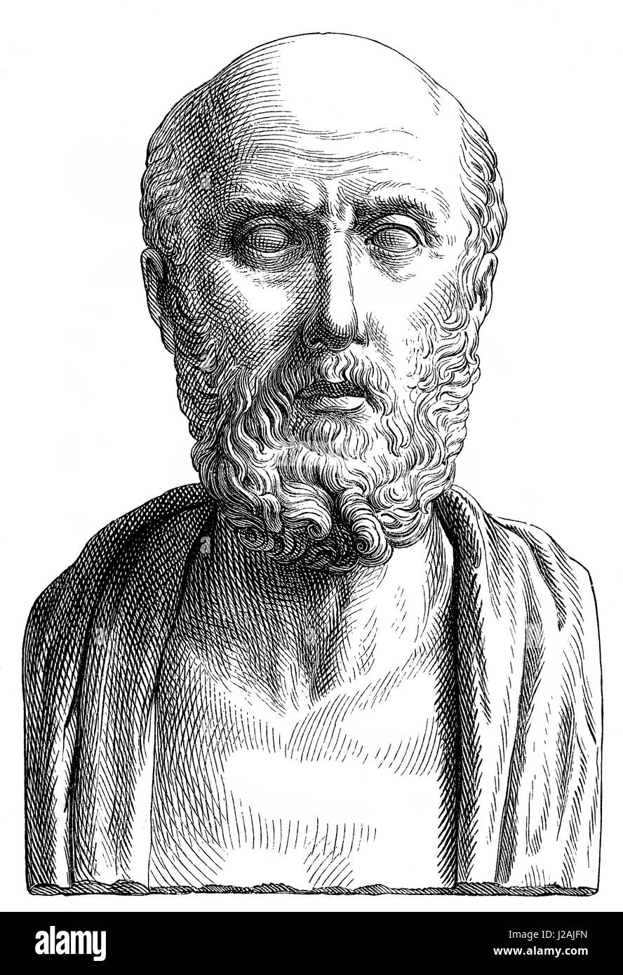 Hippocrates of Kos or Hippocrates II, c. 460-c. 370 BC, a Greek physician in Classical Greece Stock Photo