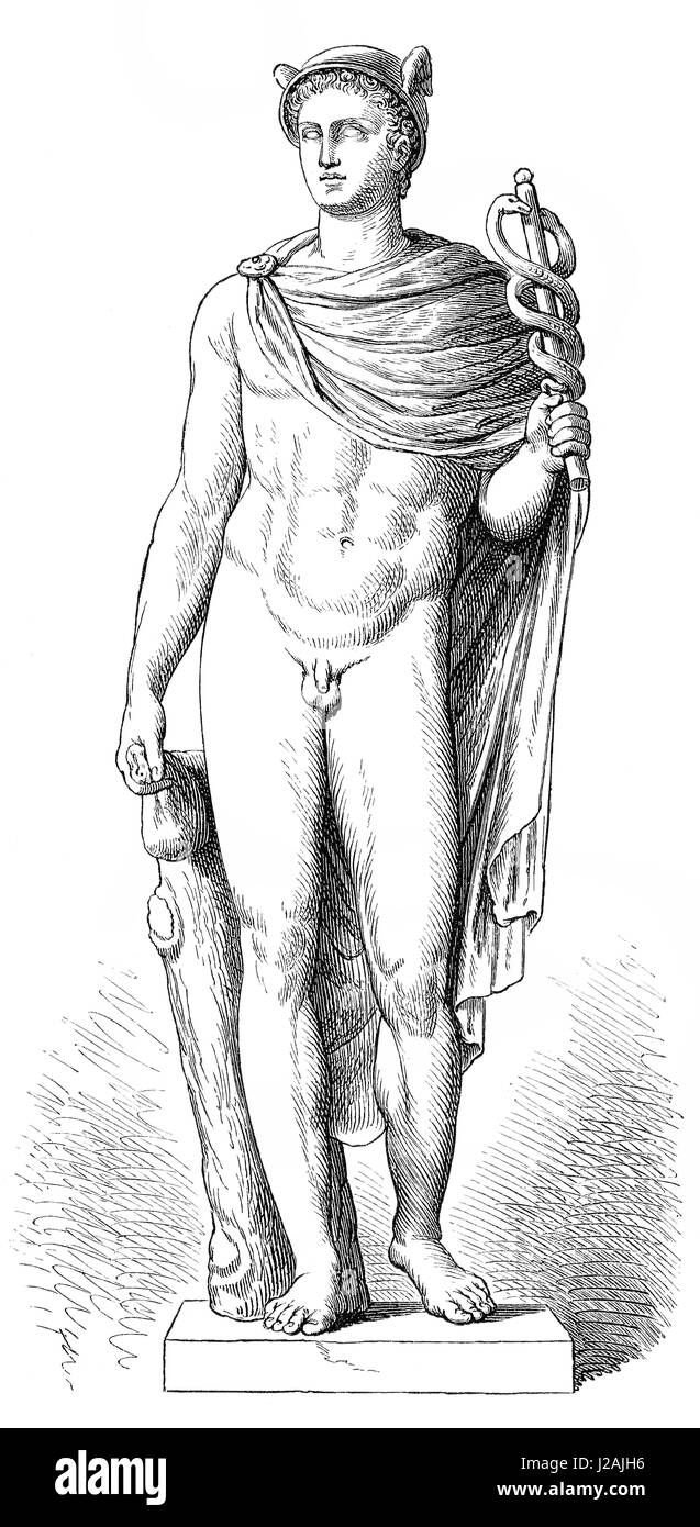 Statue of Mercury or Hermes Stock Photo