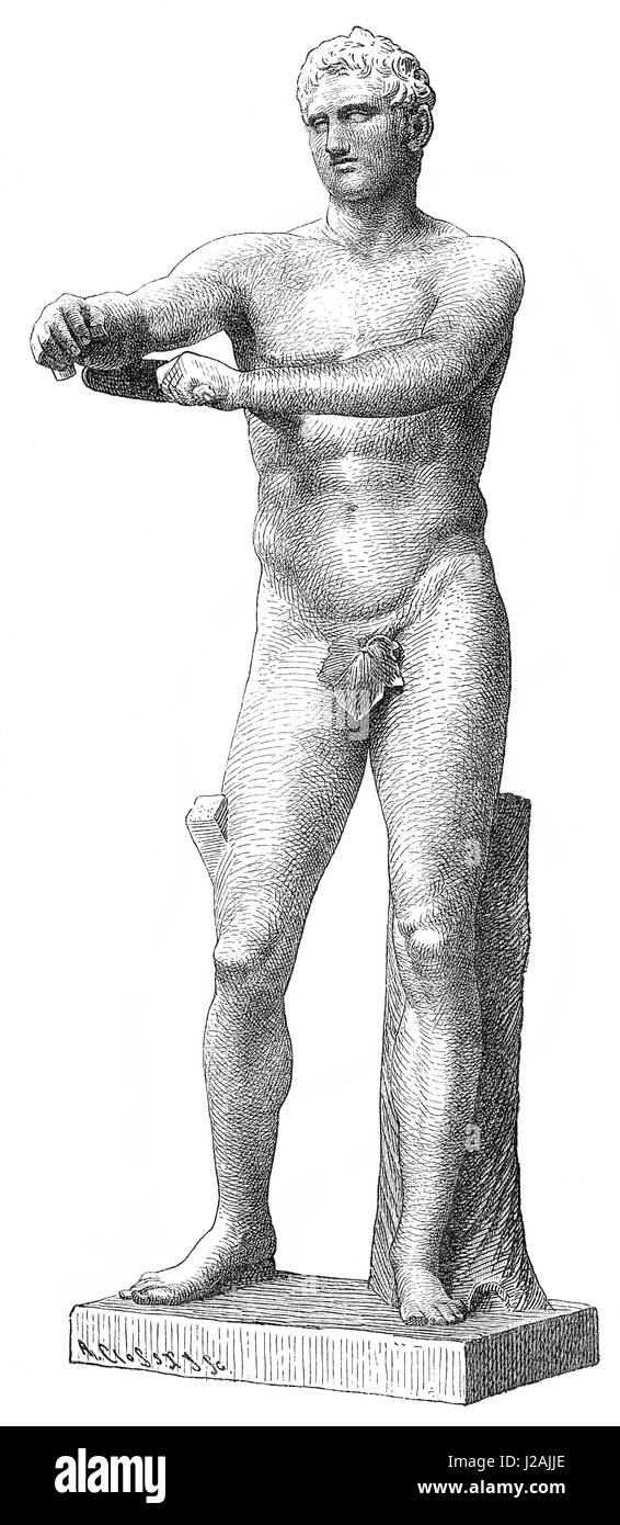 The Vatican Apoxyomenos by Lysippus, in the Museo Pio-Clementino, Rome Stock Photo