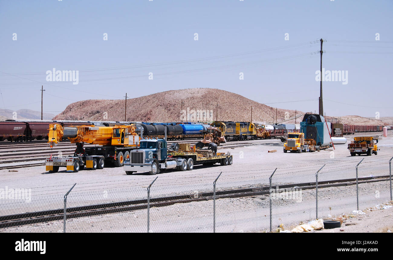 Railroad Yard and trucks in Barstow, San Bernardino County, California, USA Stock Photo Alamy