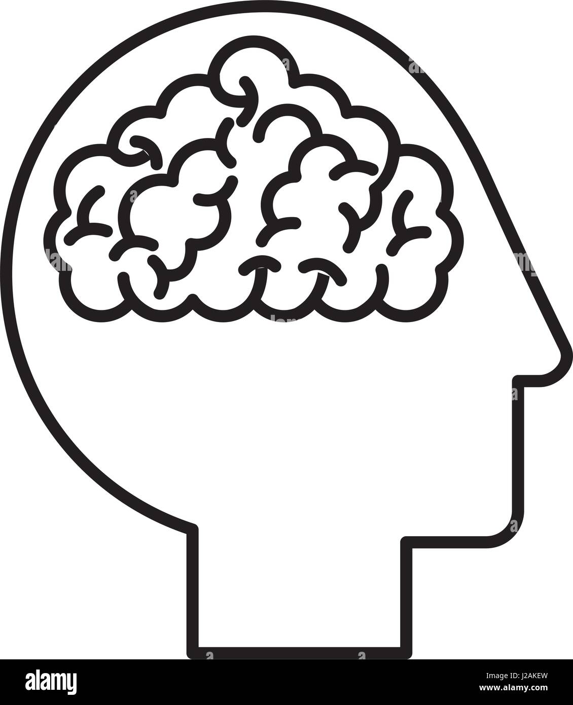 human head profile with brain Stock Vector Image & Art - Alamy