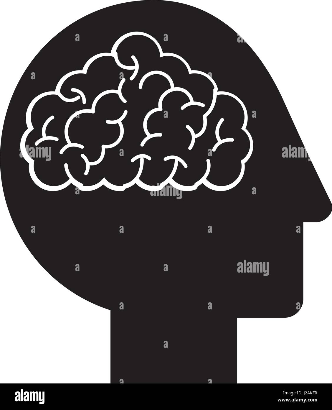 human head profile with brain Stock Vector Image & Art - Alamy