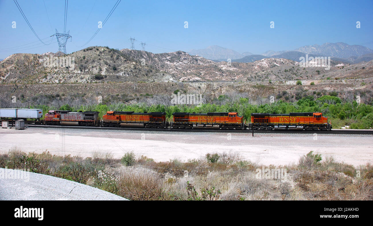 BNSF Freight train at Cajon Pass, San Bernardino County, California