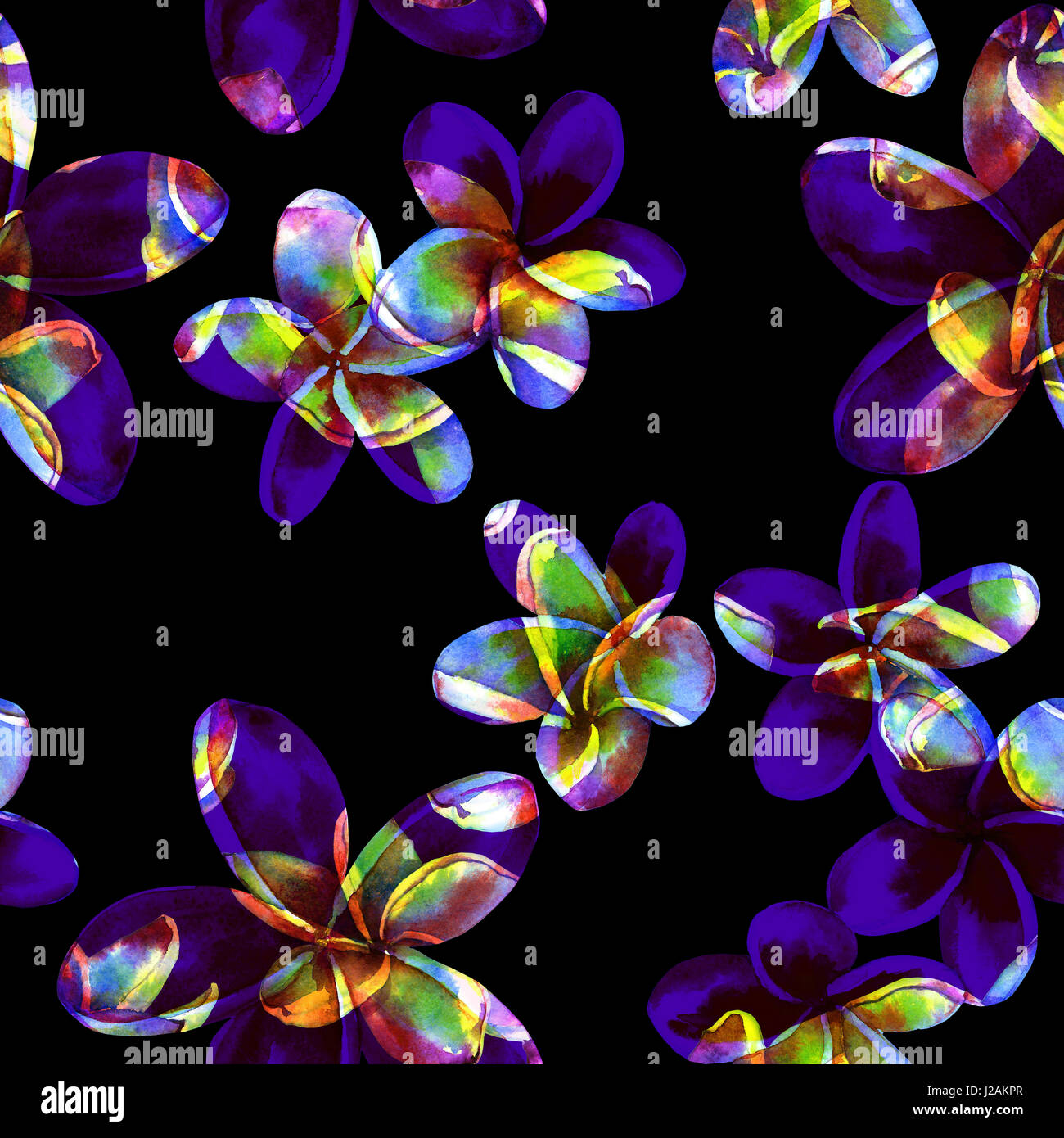 Seamless floral tropical pattern. Hand painted watercolor exotic ...