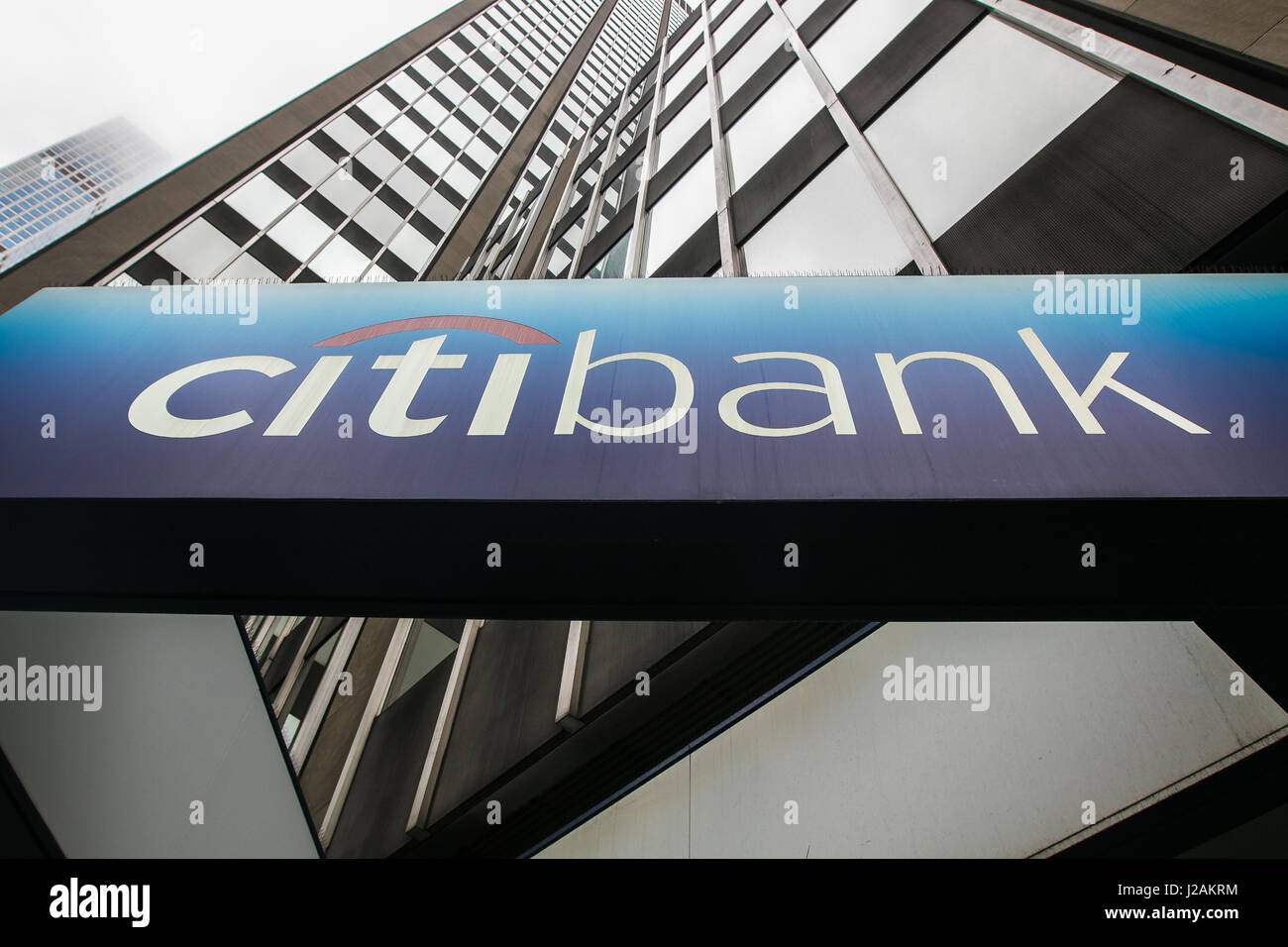 Sign at one of the Citibank branches in Manhattan. Stock Photo