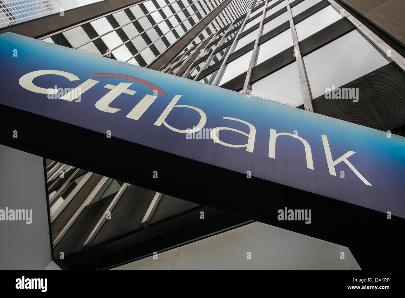 Sign at one of the Citibank branches in Manhattan. Stock Photo