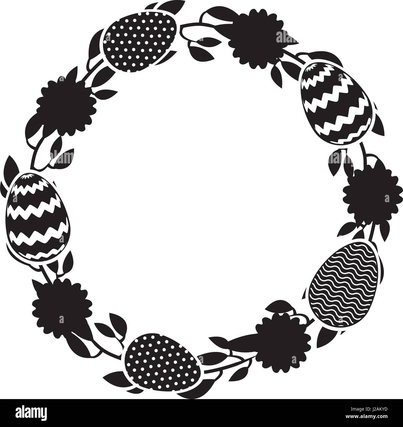 wreath floral with easter eggs Stock Vector Image & Art - Alamy