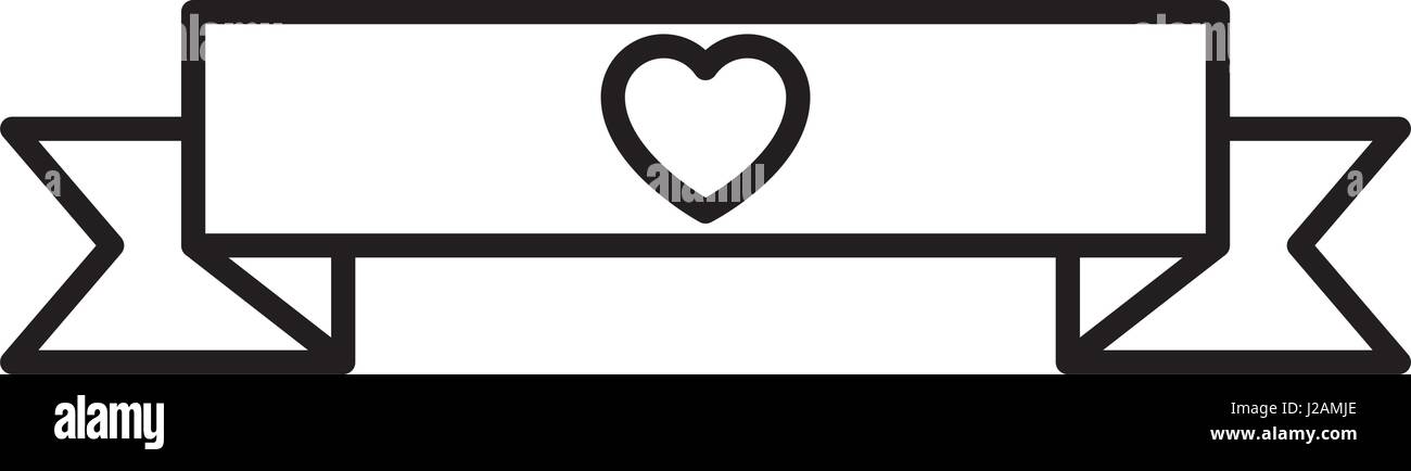 ribbon of frame with heart icon Stock Vector Image & Art - Alamy