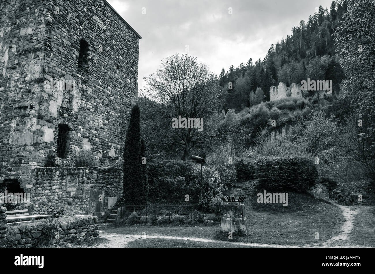 Rattenberg Castle, Black and White Stock Photo - Alamy