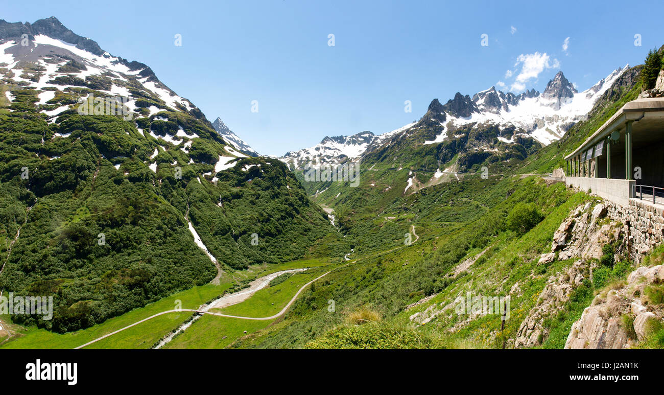 Sustenpass, Switzerland: Landscapes of the mountains and the nature of the Susten region Stock Photo