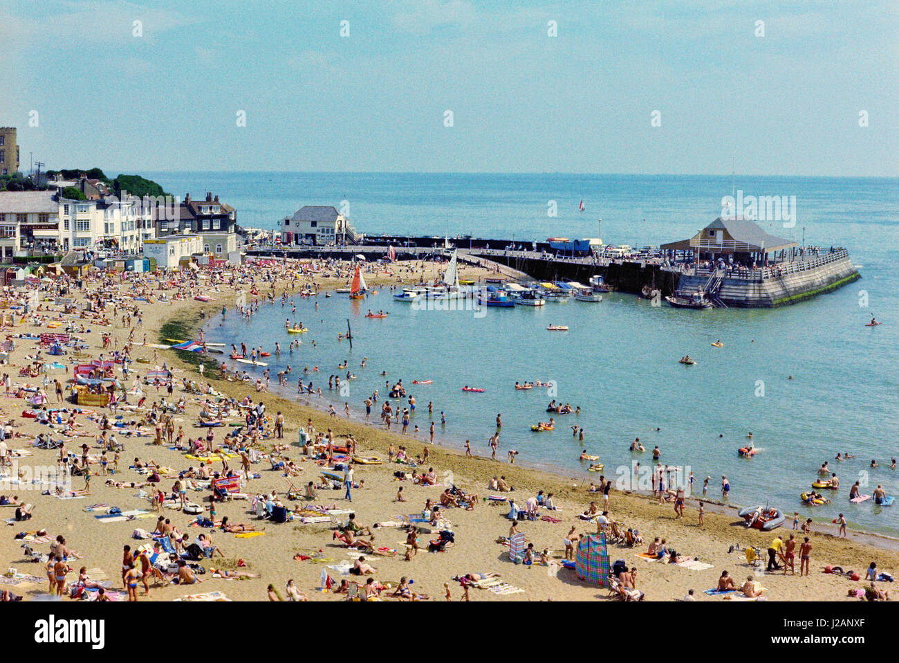 Broadstairs Beach,  East Kent, UK, in the summer of 1982 Stock Photo