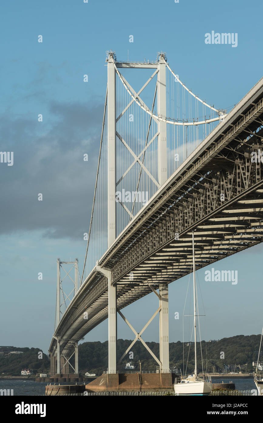Forth Road Bridge from underneath, Port Edgar, Queensferry, West