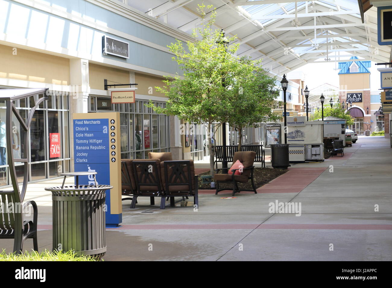 Tanger Outlet Mall Mebane North Carolina Stock Photo