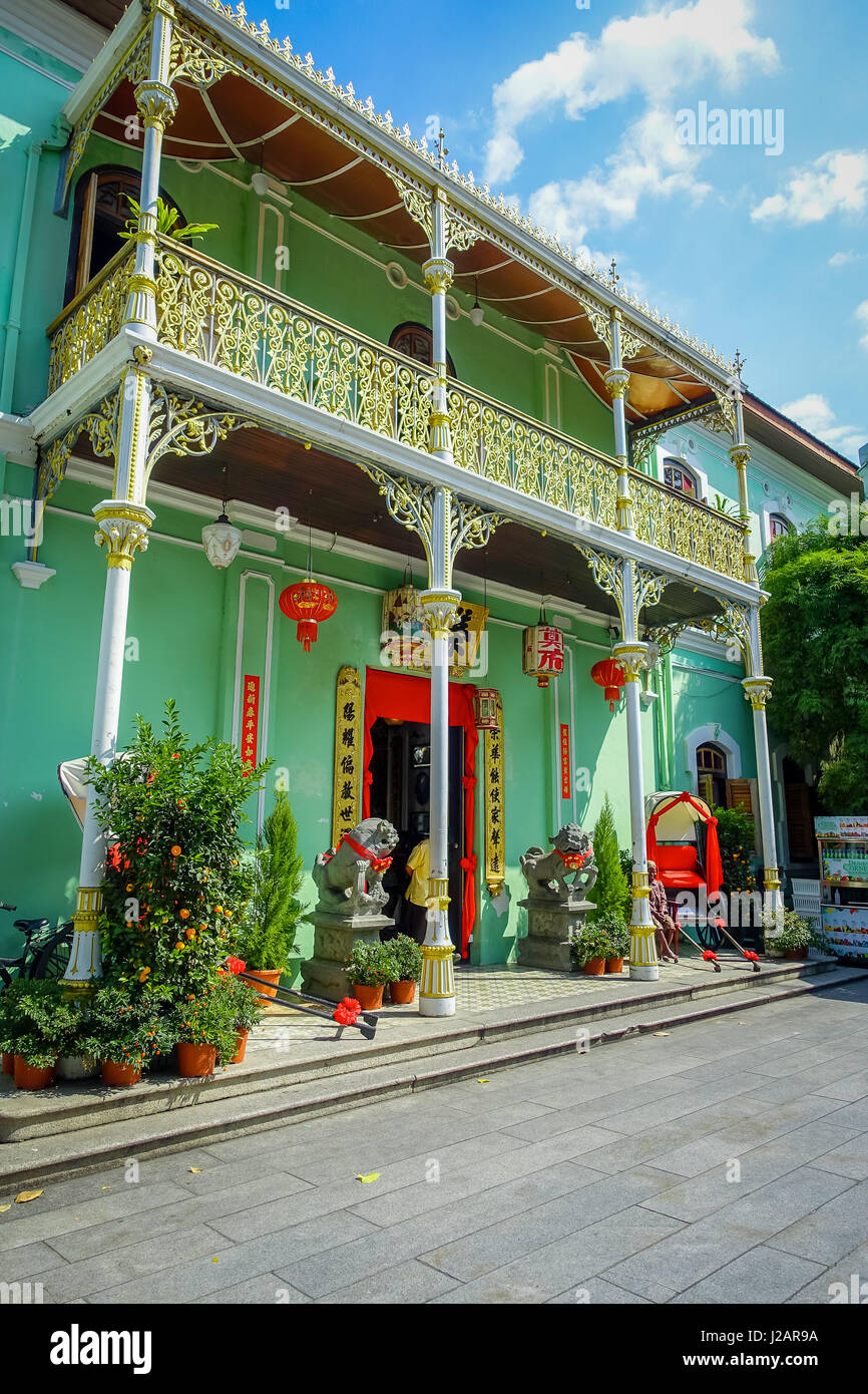Pinang Peranakan Mansion, is a museum containing antiques and showcasing Peranakans customs, interior design and lifestyles, Malaysia Stock Photo