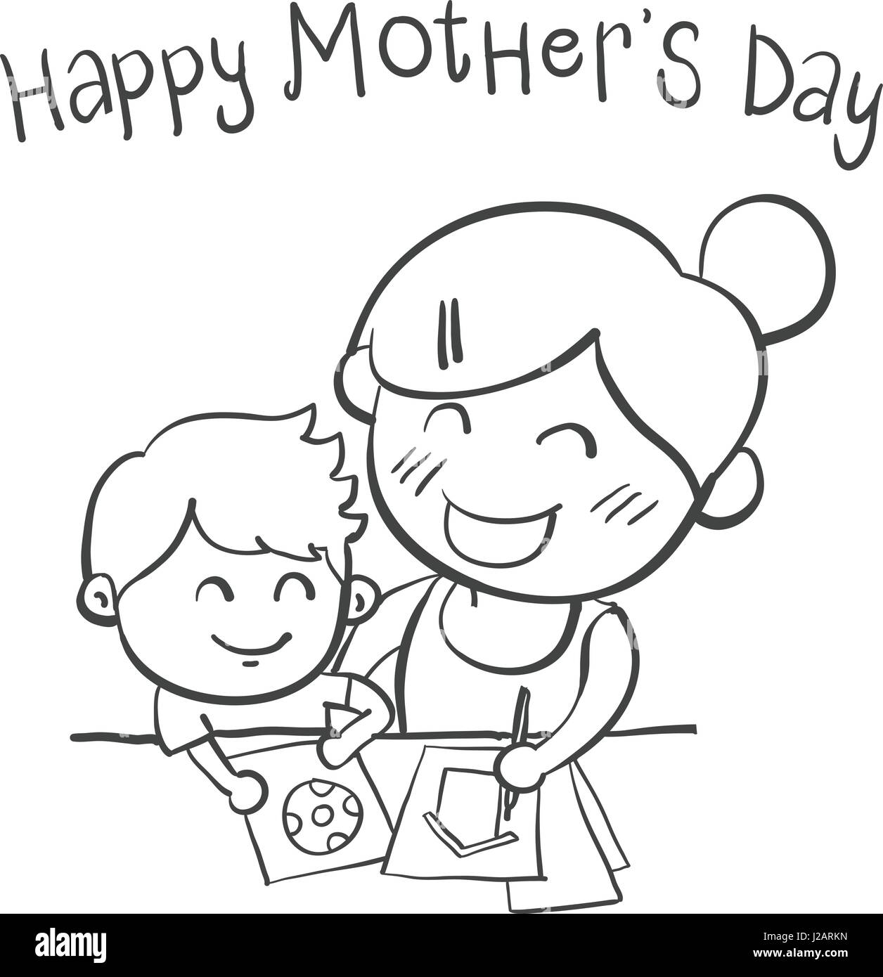 Free Vector | Hand drawn mothers day children drawings illustration-saigonsouth.com.vn