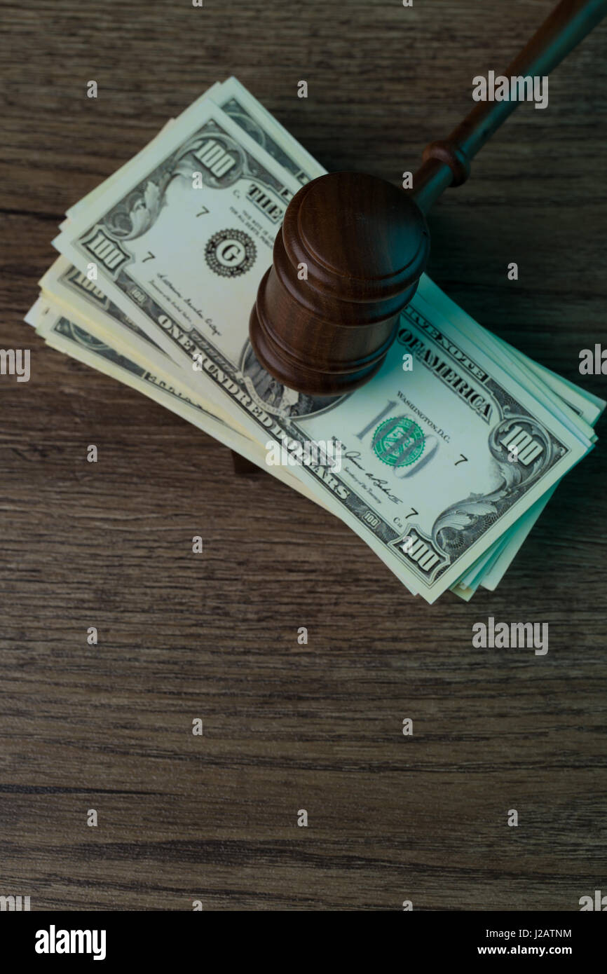 Dollar banknotes gavel legal hi-res stock photography and images - Alamy