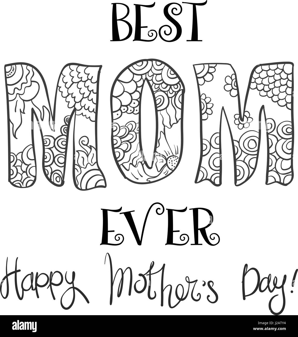 Hand Draw Mother Day Vector Art Stock Vector Image Art Alamy