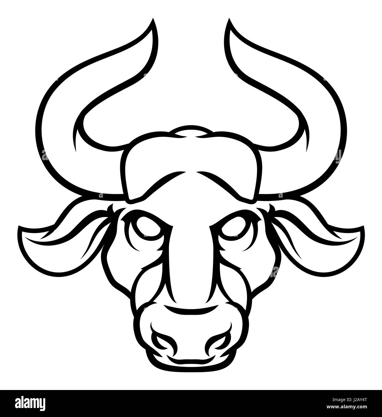 Astrology horoscope zodiac signs, circular Taurus bull symbol Stock Photo