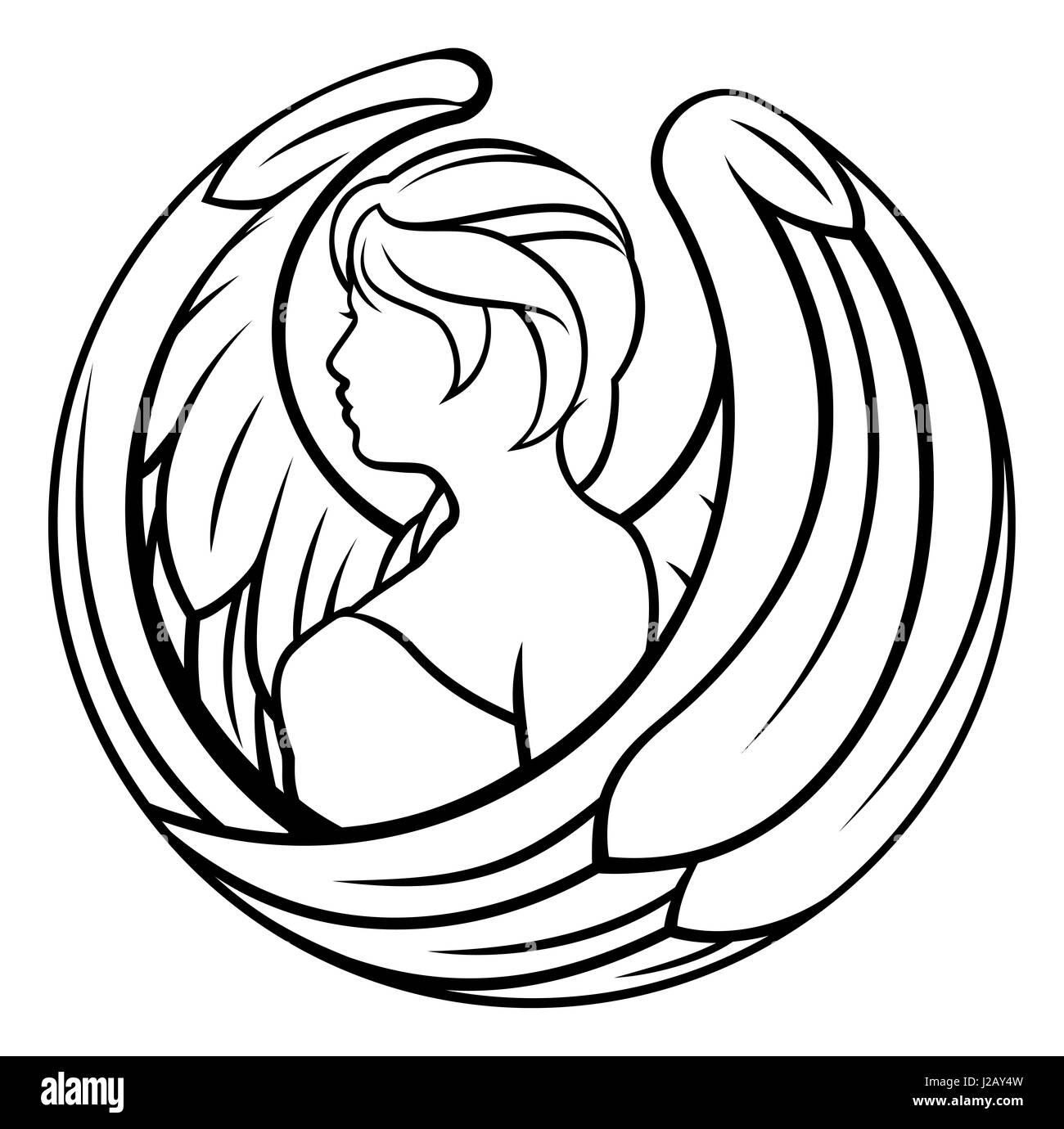 A Virgo angel horoscope astrology zodiac sign symbol Stock Photo